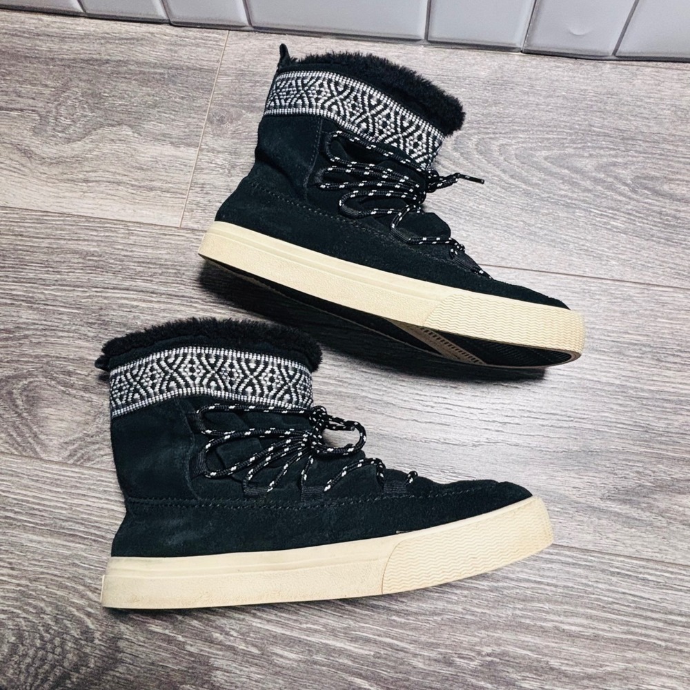 TOMS Women's Black Suede Alpine Ski Boots Size 7.5 - Picture 9 of 14